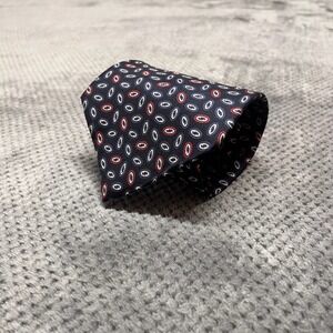 Don Loper Beverly Hills Mens Navy Blue Medallion 100% Italian Silk Necktie Tie